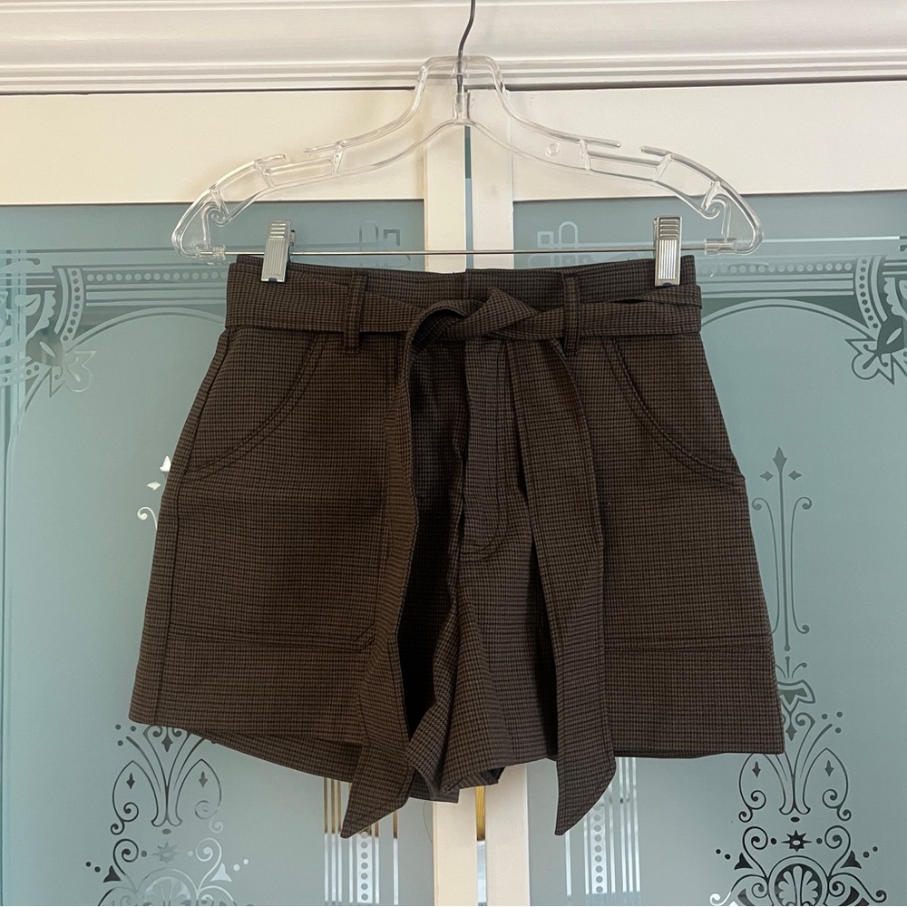 Zara Paper Bag Plaid Shorts w/ Belt - XS